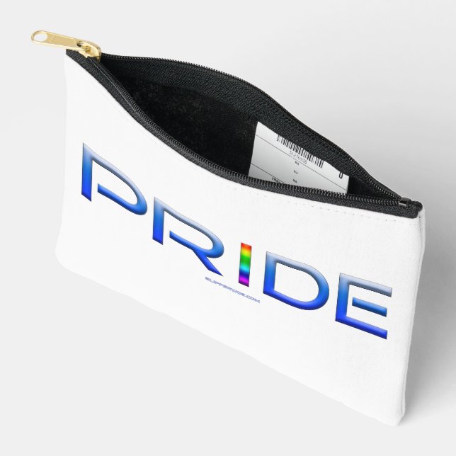 SlipperyJoe's pride word metallic letters radiates Accessory Pouch (Open)