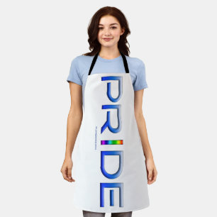SlipperyJoe's pride word metallic letters radiates Apron