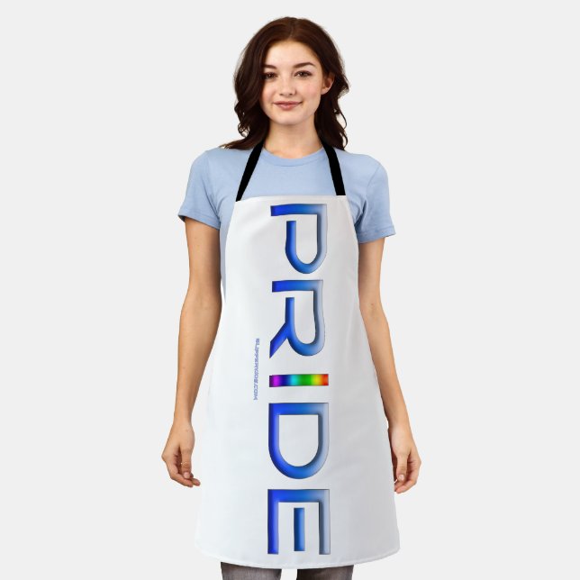 SlipperyJoe's pride word metallic letters radiates Apron (Worn)