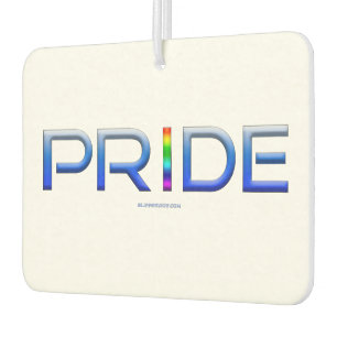 SlipperyJoe's pride word metallic letters radiates Car Air Freshener