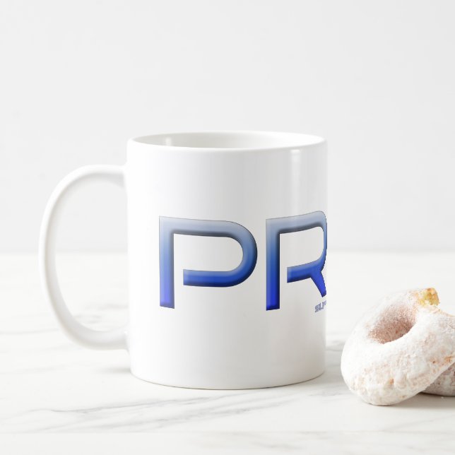 SlipperyJoe's pride word metallic letters radiates Coffee Mug (With Donut)