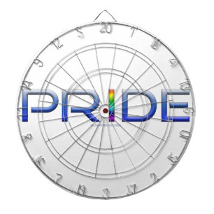 SlipperyJoe's pride word metallic letters radiates Dartboard