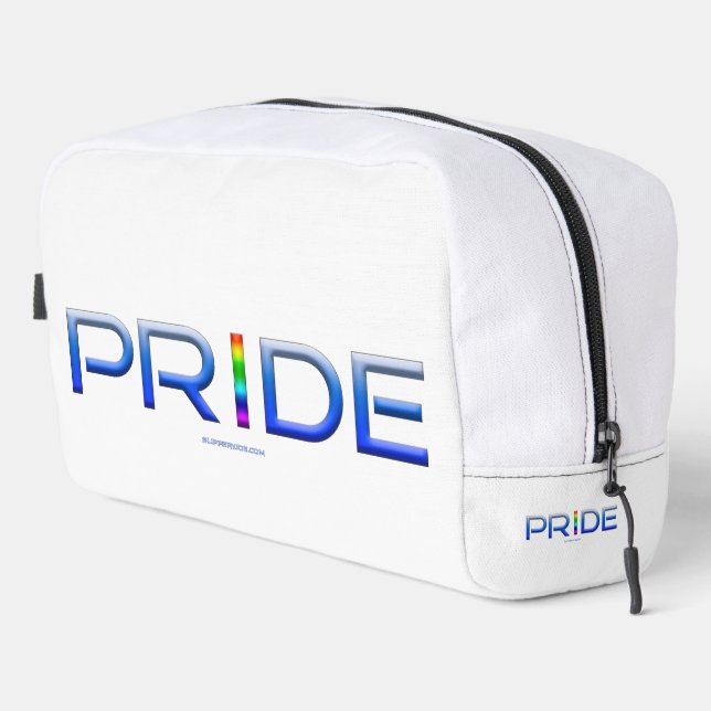 SlipperyJoe's pride word metallic letters radiates Dopp Kit (Right Corner)