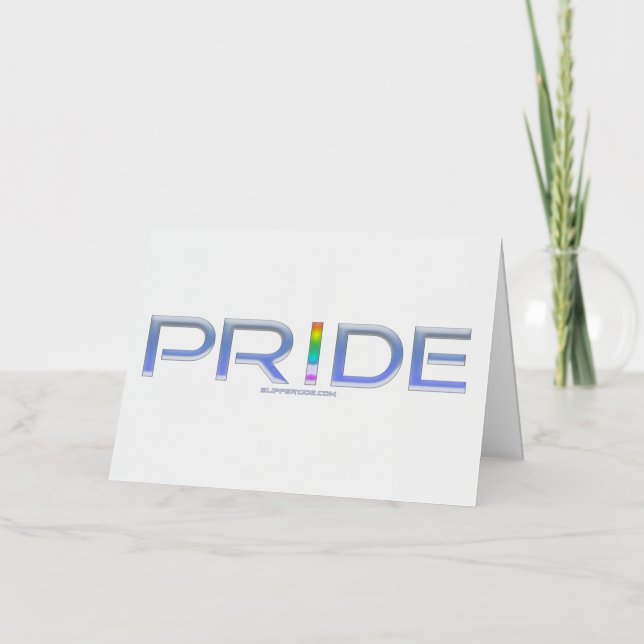 SlipperyJoe's pride word metallic letters radiates Foil Greeting Card (Front)