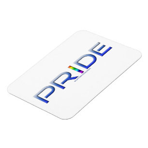 SlipperyJoe's pride word metallic letters radiates Magnet