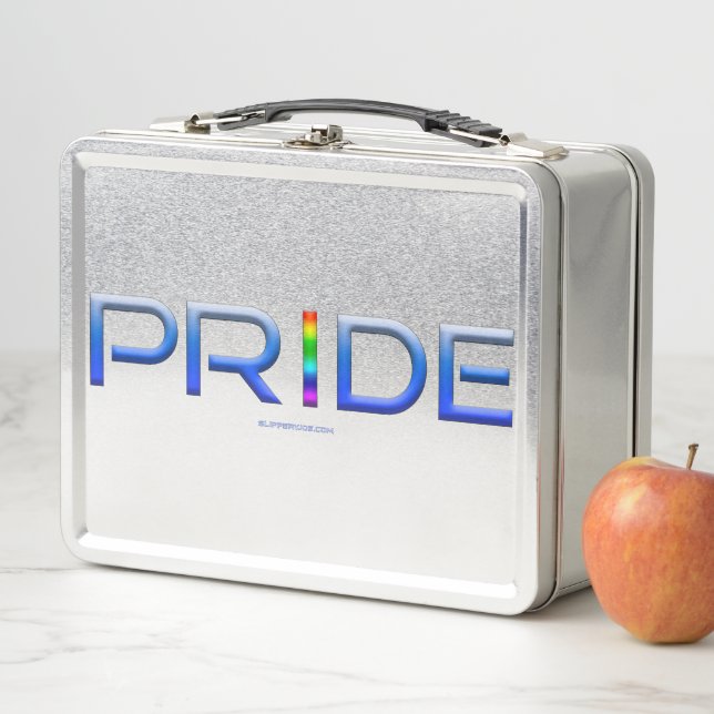 SlipperyJoe's pride word metallic letters radiates Metal Lunch Box (In Situ)