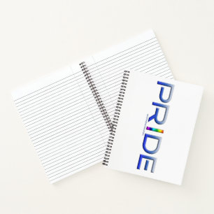 SlipperyJoe's pride word metallic letters radiates Notebook
