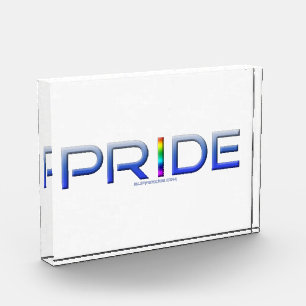 SlipperyJoe's pride word metallic letters radiates Photo Block