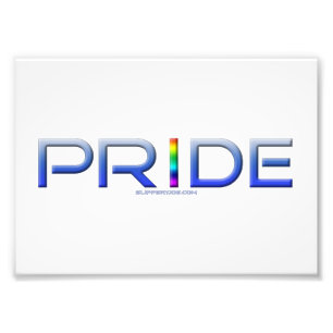 SlipperyJoe's pride word metallic letters radiates Photo Print
