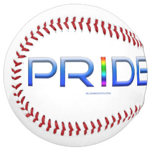 SlipperyJoe's pride word metallic letters radiates Softball