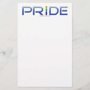 SlipperyJoe's pride word metallic letters radiates Stationery