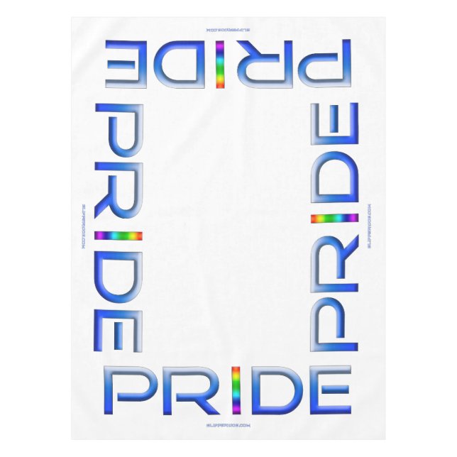 SlipperyJoe's pride word metallic letters radiates Tablecloth (Front)