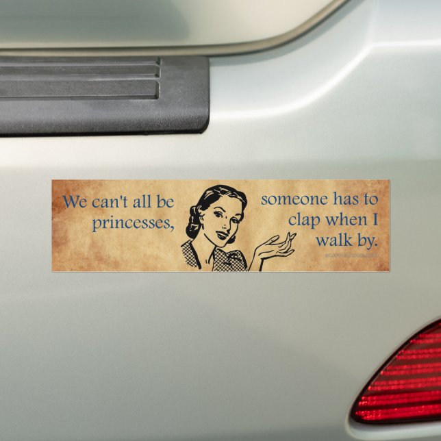 SlipperyJoe's Princess clap walking funny 50s vint Bumper Sticker (On Car)