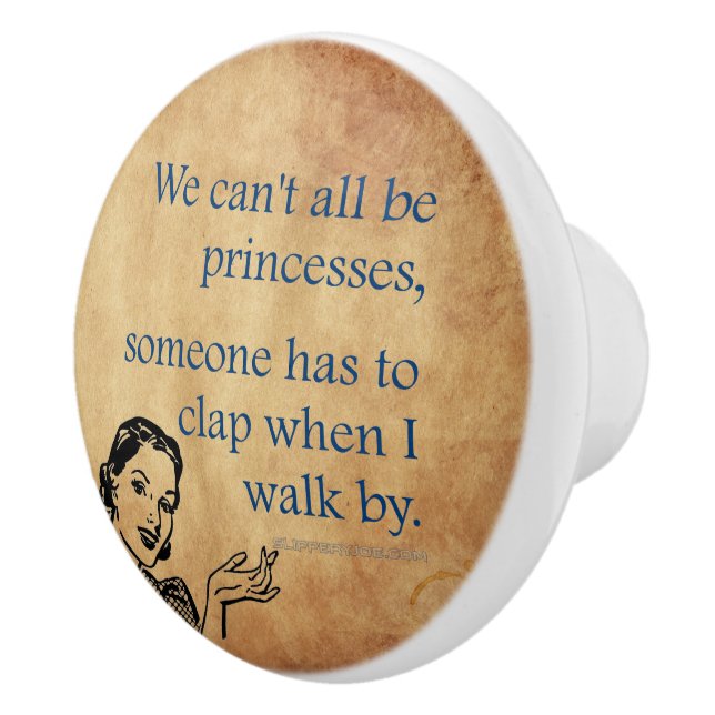 SlipperyJoe's Princess clap walking funny 50s vint Ceramic Knob (Right)