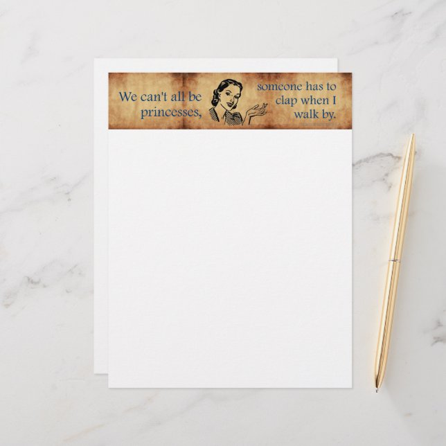 SlipperyJoe's Princess clap walking funny 50s vint Custom Letterhead (Front/Back In Situ)