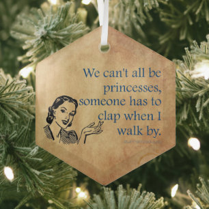 SlipperyJoe's Princess clap walking funny 50s vint Glass Tree Decoration
