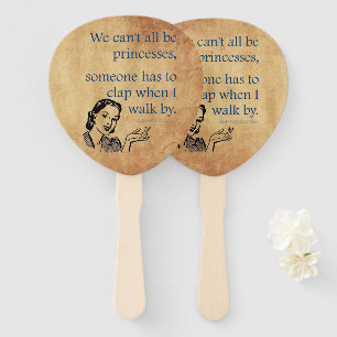 SlipperyJoe's Princess clap walking funny 50s vint Hand Fan