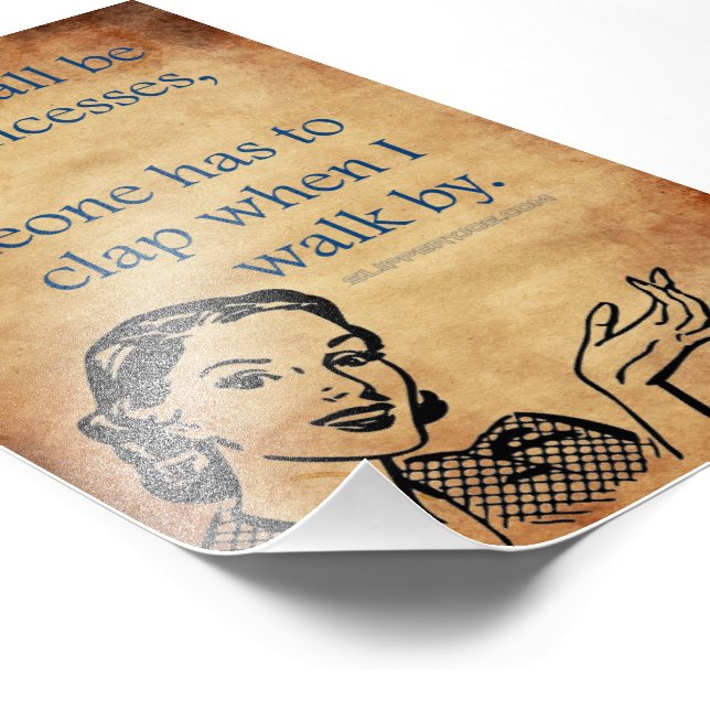 SlipperyJoe's Princess clap walking funny 50s vint Photo Print (Corner)