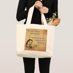 SlipperyJoe's princesses clap vintage poster retro Large Tote Bag