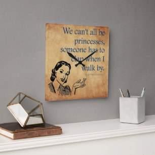 SlipperyJoe's princesses clap vintage poster retro Square Wall Clock