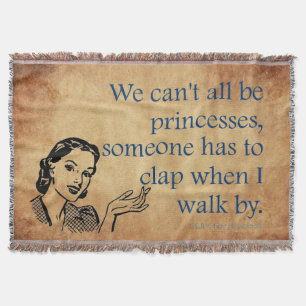 SlipperyJoe's princesses clap vintage poster retro Throw Blanket
