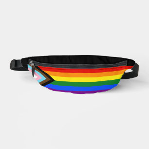 SlipperyJoe's Progress Pride Flag gay gifts LGBTQI Bum Bags