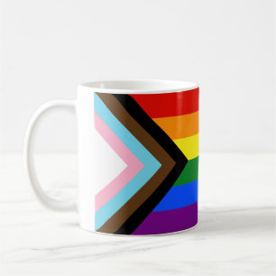 SlipperyJoe's Progress Pride Flag gay gifts LGBTQI Coffee Mug