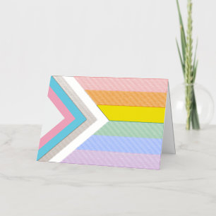SlipperyJoe's Progress Pride Flag gay gifts LGBTQI Foil Holiday Card