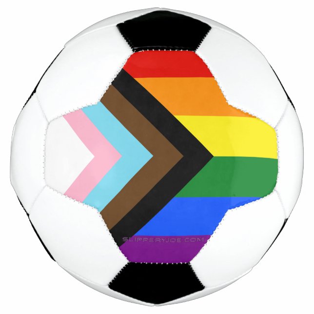 SlipperyJoe's Progress Pride Flag gay gifts LGBTQI Football (Front)