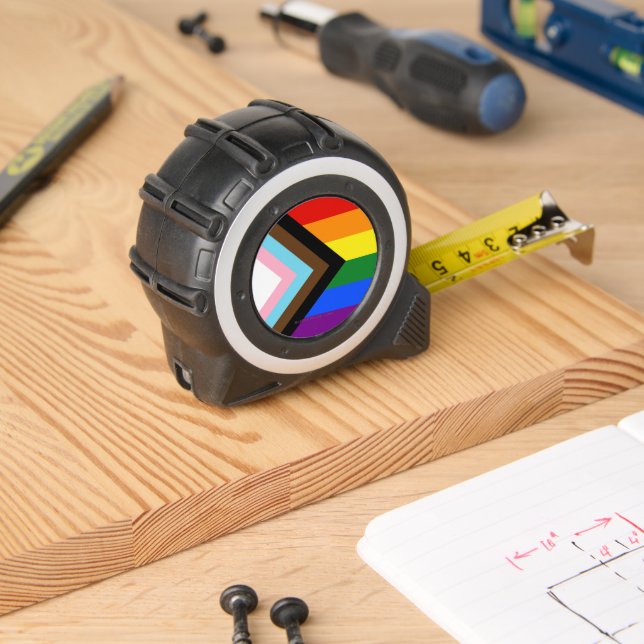SlipperyJoe's Progress Pride Flag six classic hori 1 (Woodwork)