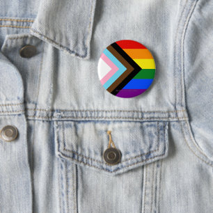SlipperyJoe's Progress Pride Flag six classic hori 6 Cm Round Badge