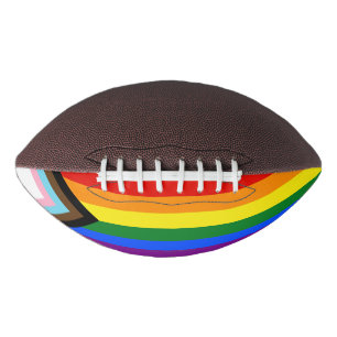 SlipperyJoe's Progress Pride Flag six classic hori American Football