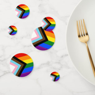 SlipperyJoe's Progress Pride Flag six classic hori Confetti