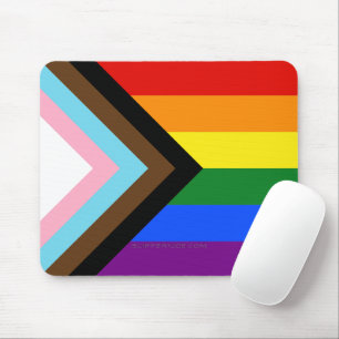 SlipperyJoe's Progress Pride Flag six classic hori Mouse Mat