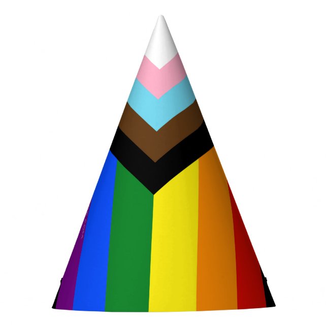 SlipperyJoe's Progress Pride Flag six classic hori Party Hat (Front)