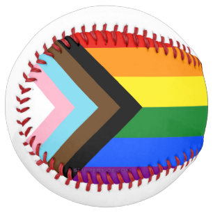 SlipperyJoe's Progress Pride Flag six classic hori Softball