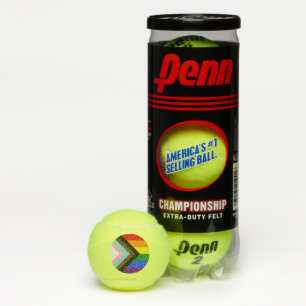 SlipperyJoe's Progress Pride Flag six classic hori Tennis Balls
