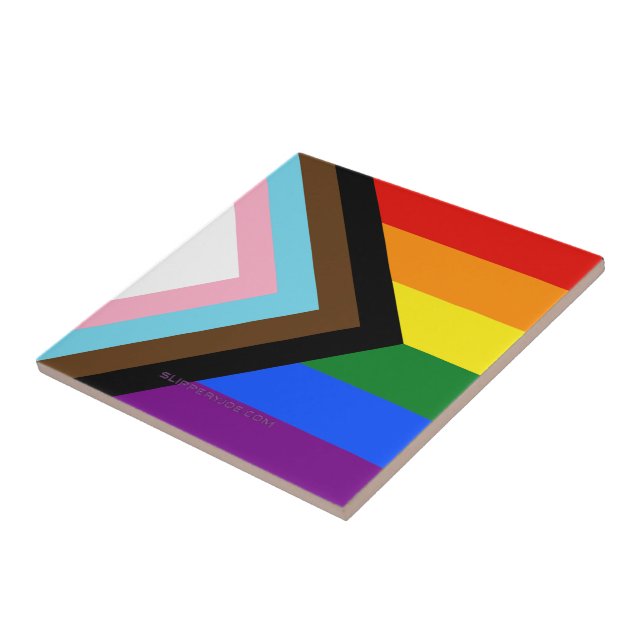 SlipperyJoe's Progress Pride Flag six classic hori Tile (Side)