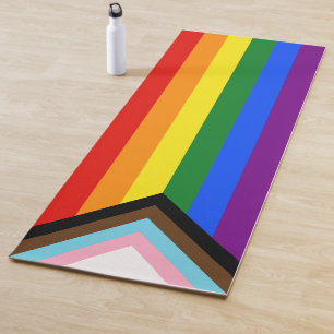 SlipperyJoe's Progress Pride Flag six classic hori Yoga Mat