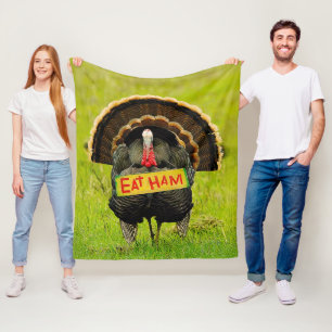 SlipperyJoe's proud turkey eat ham red wattle hang Fleece Blanket