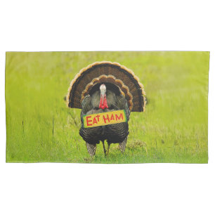 SlipperyJoe's proud turkey eat ham red wattle hang Pillowcase