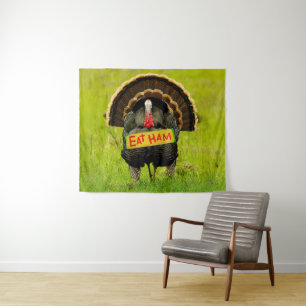 SlipperyJoe's proud turkey eat ham red wattle hang Tapestry