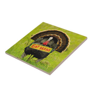 SlipperyJoe's proud turkey eat ham red wattle hang Tile