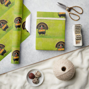SlipperyJoe's proud turkey eat ham red wattle hang Wrapping Paper
