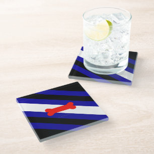 SlipperyJoe's puppy play pride flag express kink i Glass Coaster