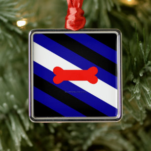 SlipperyJoe's puppy play pride flag express kink i Metal Tree Decoration