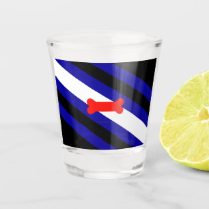 SlipperyJoe's puppy play pride flag express kink i Shot Glass