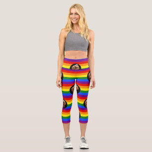 SlipperyJoe's queer people colour flag raised fist Capri Leggings
