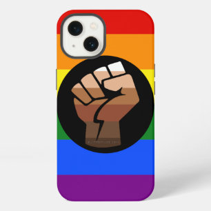 SlipperyJoe's queer people colour flag raised fist iPhone 13 Case