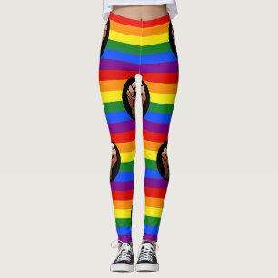 SlipperyJoe's queer people colour flag raised fist Leggings